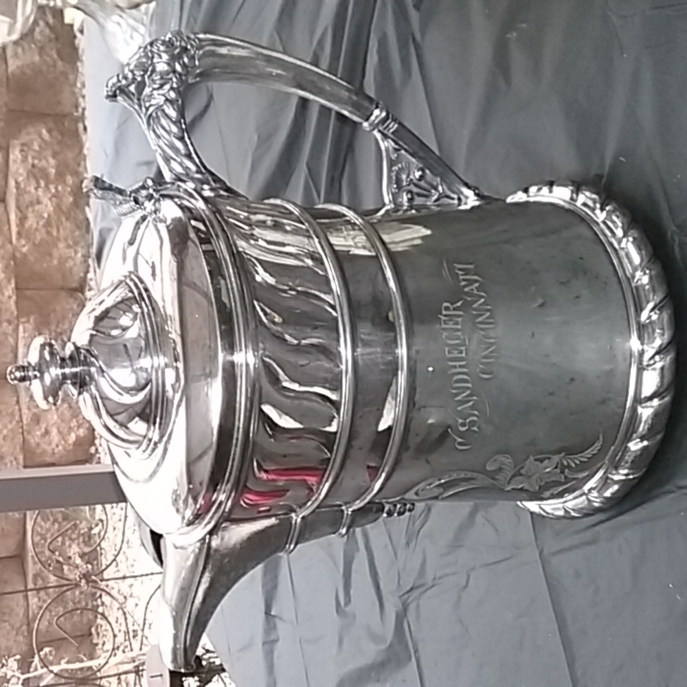 Antique C. Sandheger of Cincinnati insulated water pitcher